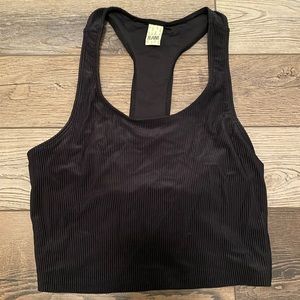 kortni jeane razor back black swim top. Size medium